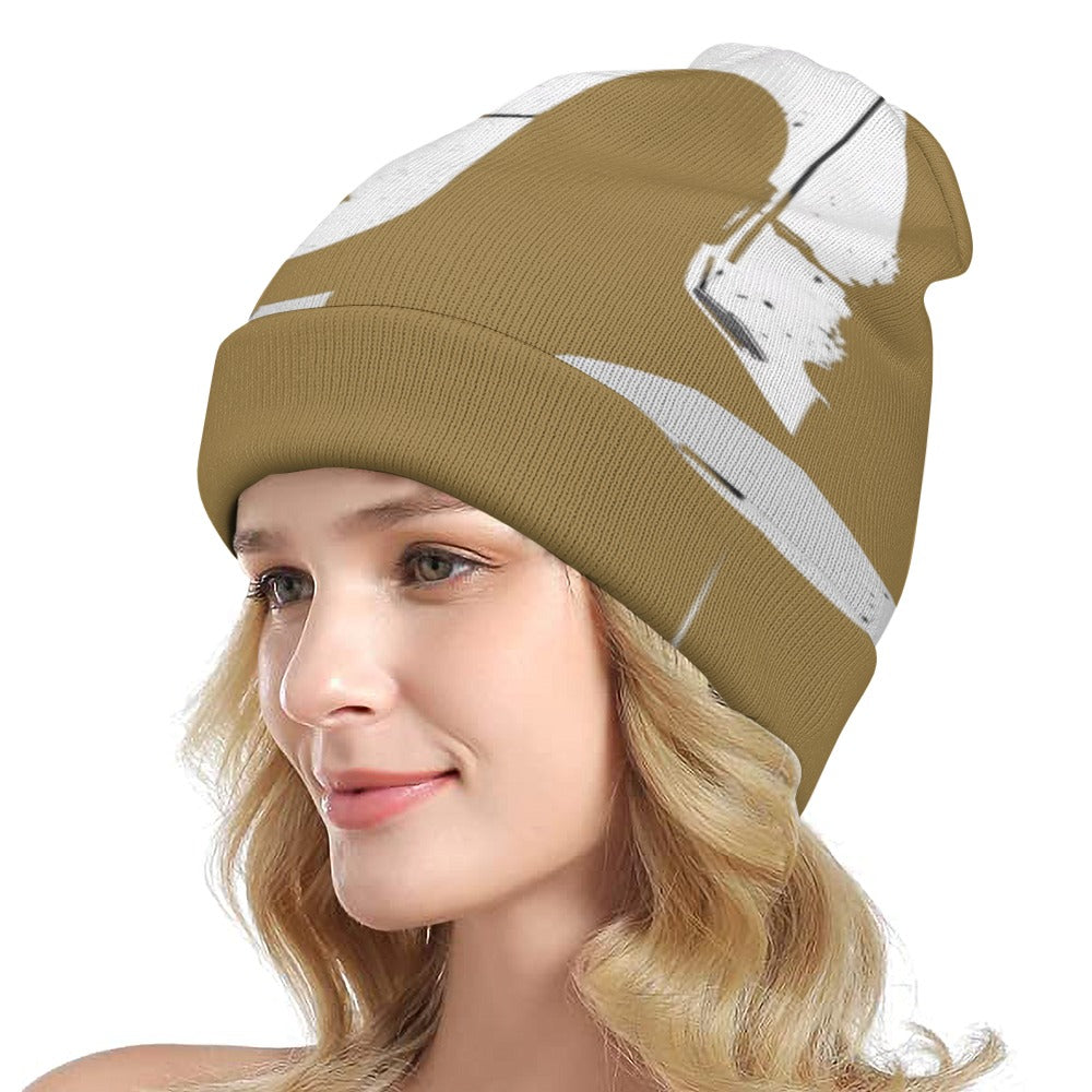 Cappello in maglia marrone chiaro all-over Concrete Echoes Urban Soil