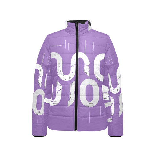 Giacca imbottita donna viola Concrete Echoes “Urban Static” colletto rialzato