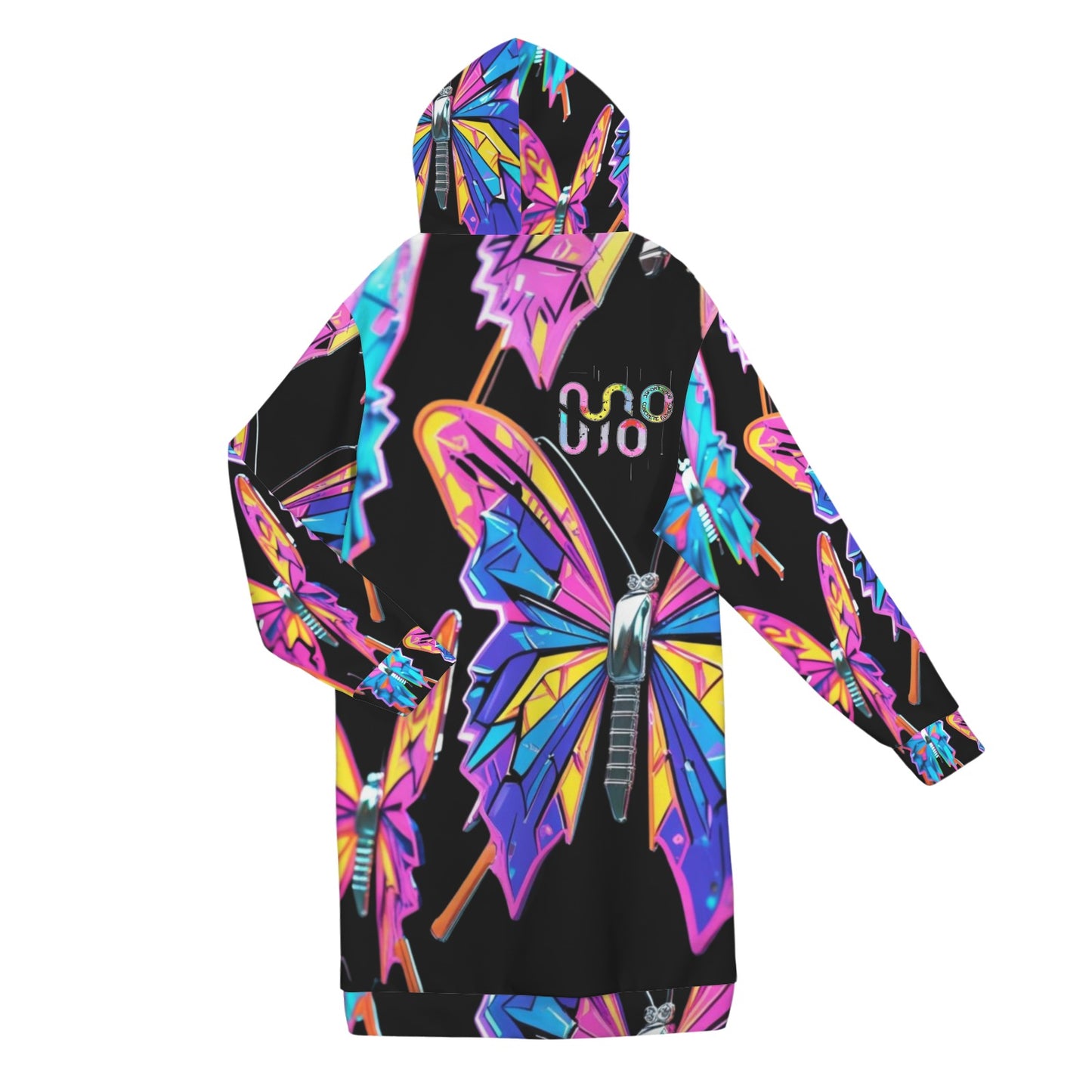 Giacca felpa donna con cappuccio e zip Wings of Noise stampa all-over – 10 varianti colore