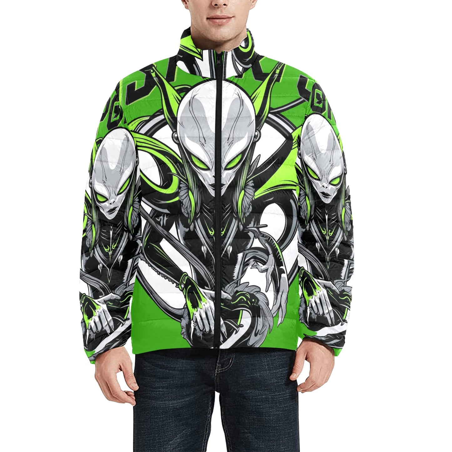 Giacca Bomber Uomo Collezione Xenoflare JSHUB – Base Verde Stampa All Over