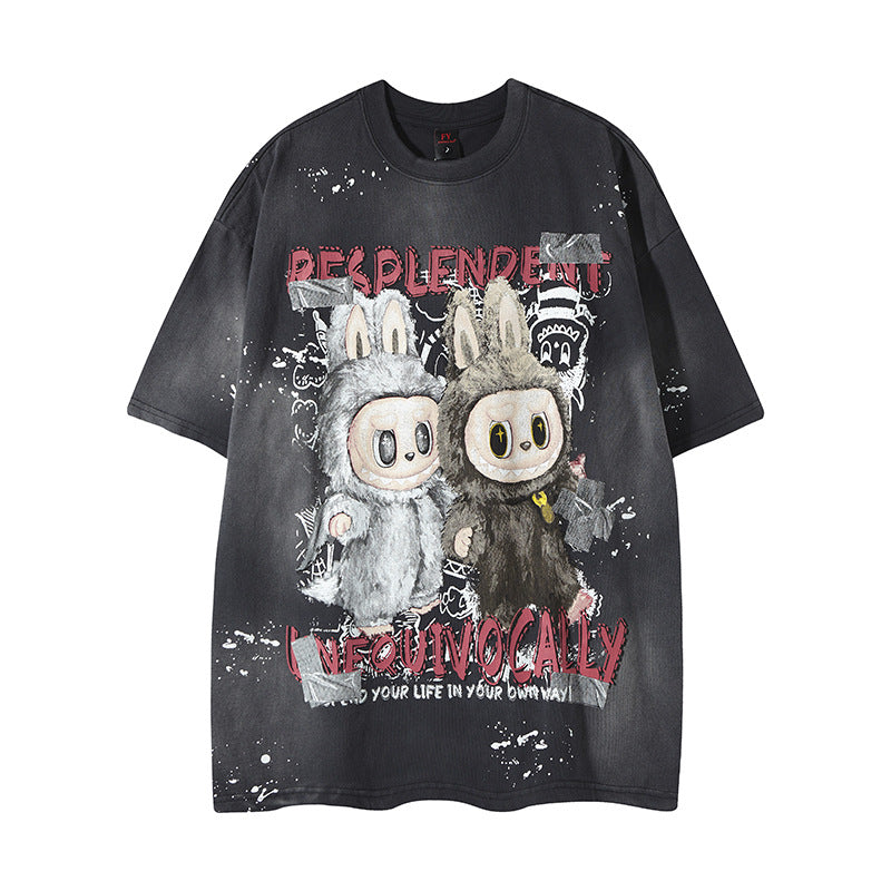 T-shirt Cartoon Letter Spray