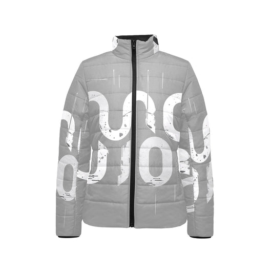 Giacca imbottita donna Dark Grey Concrete Echoes “Urban Static” colletto rialzato