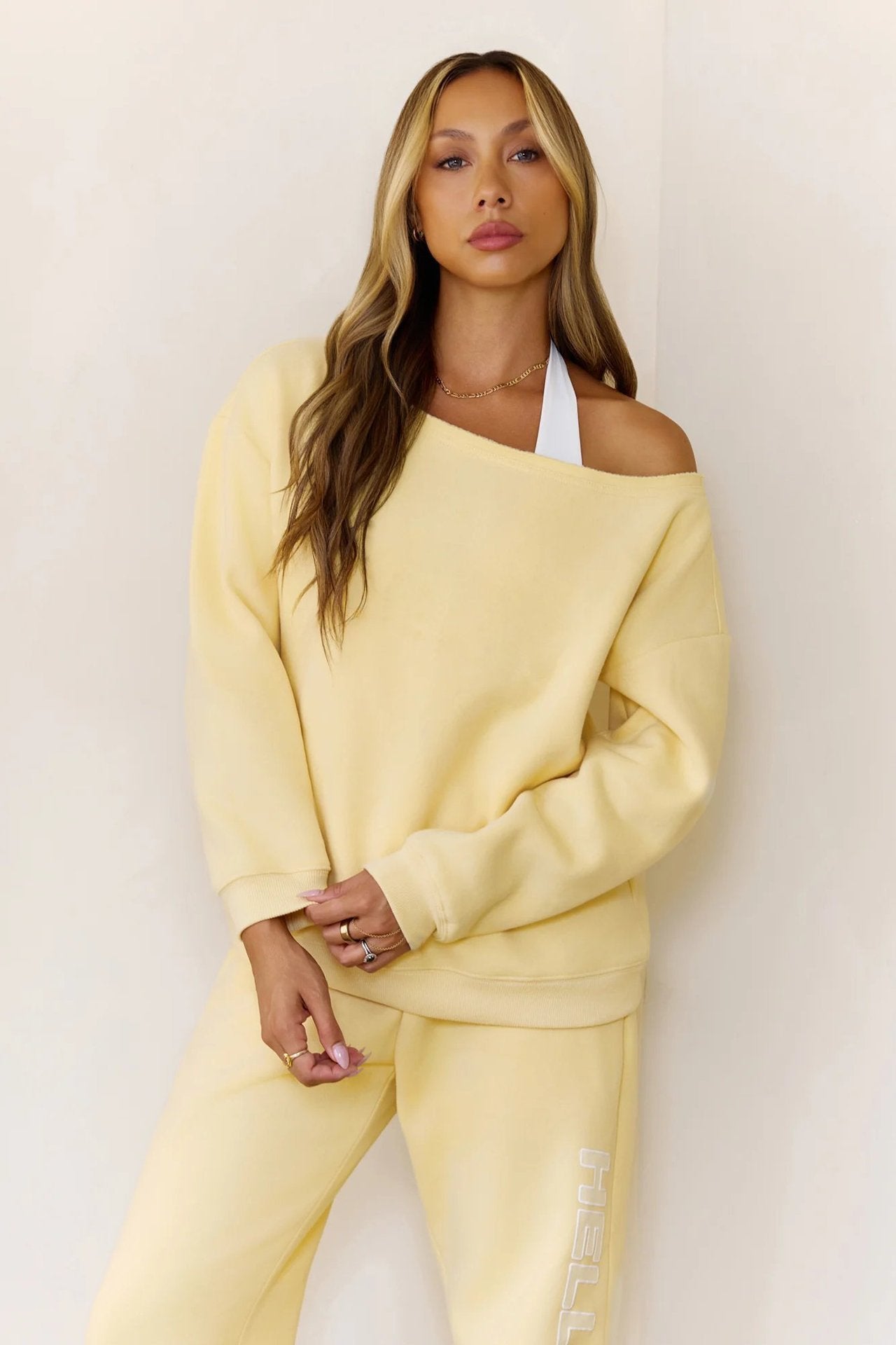 Tuta Donna Streetwear Set Felpa Oversize e Jogger Stampa Laterale