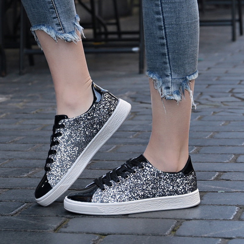 Sneakers Donna Bling Rush – Glitter Flat Shine