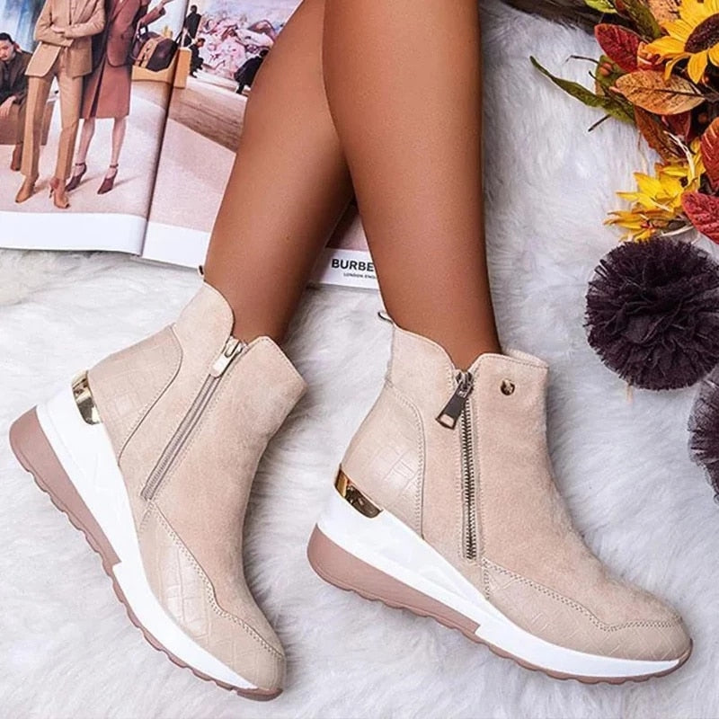 Gravity Zip – Chunky High Top Wedge Sneakers