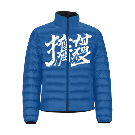 Giacca Bomber Uomo Collezione JSports K25 Midnight Wave JSHUB – Base Blu Scuro con Stampa Bianca Centrale