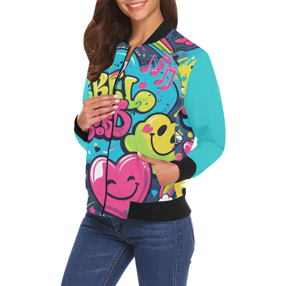 Bomber donna Viber City stampa all-over emozioni urbane – 5 varianti colore