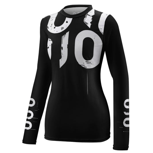 T-shirt Donna Aderente Manica Lunga “Concrete Echoes Icon” – Black Edition