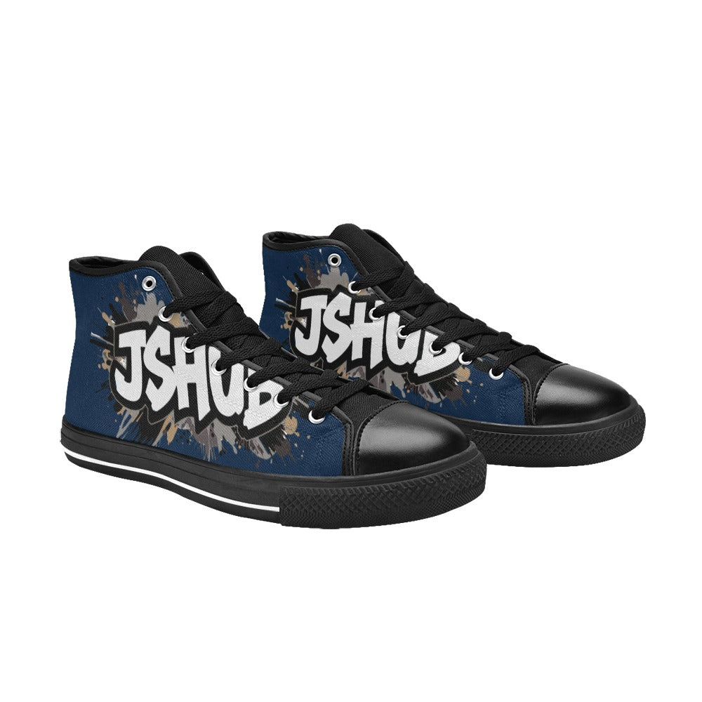 Scarpe Alte da Donna in Tela Urban JSHub Graffiti Dark – Design Esclusivo