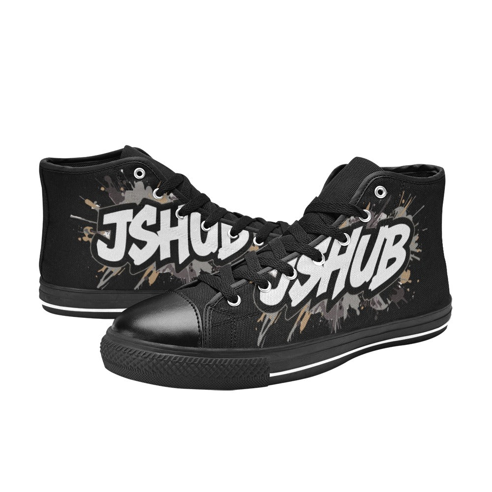 Scarpe Alte da Donna in Tela Urban JSHub Graffiti Dark – Design Esclusivo