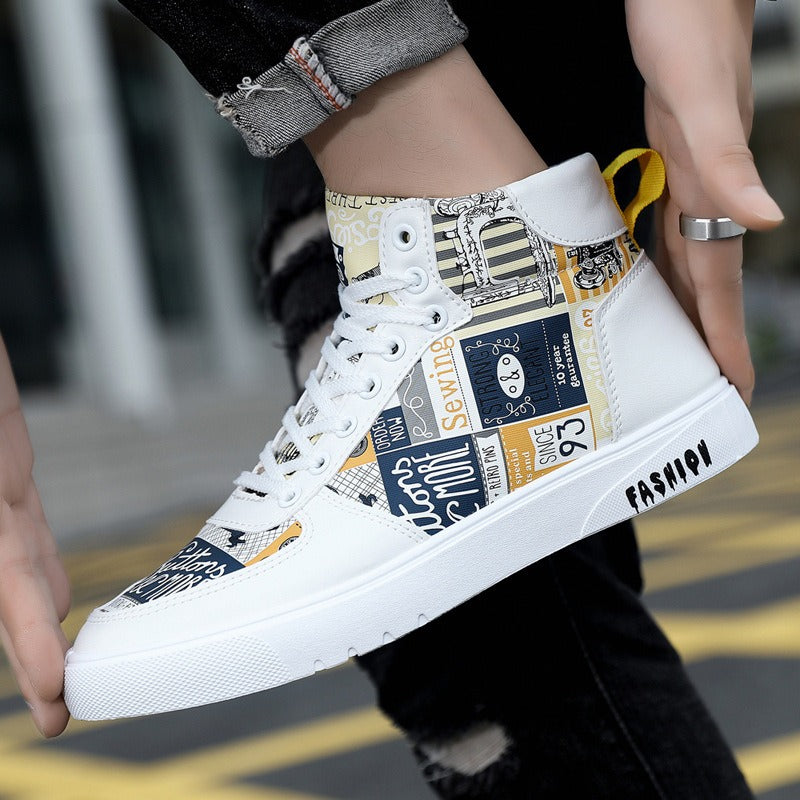 Scarpe Graffiti High Top Uomo Autunno