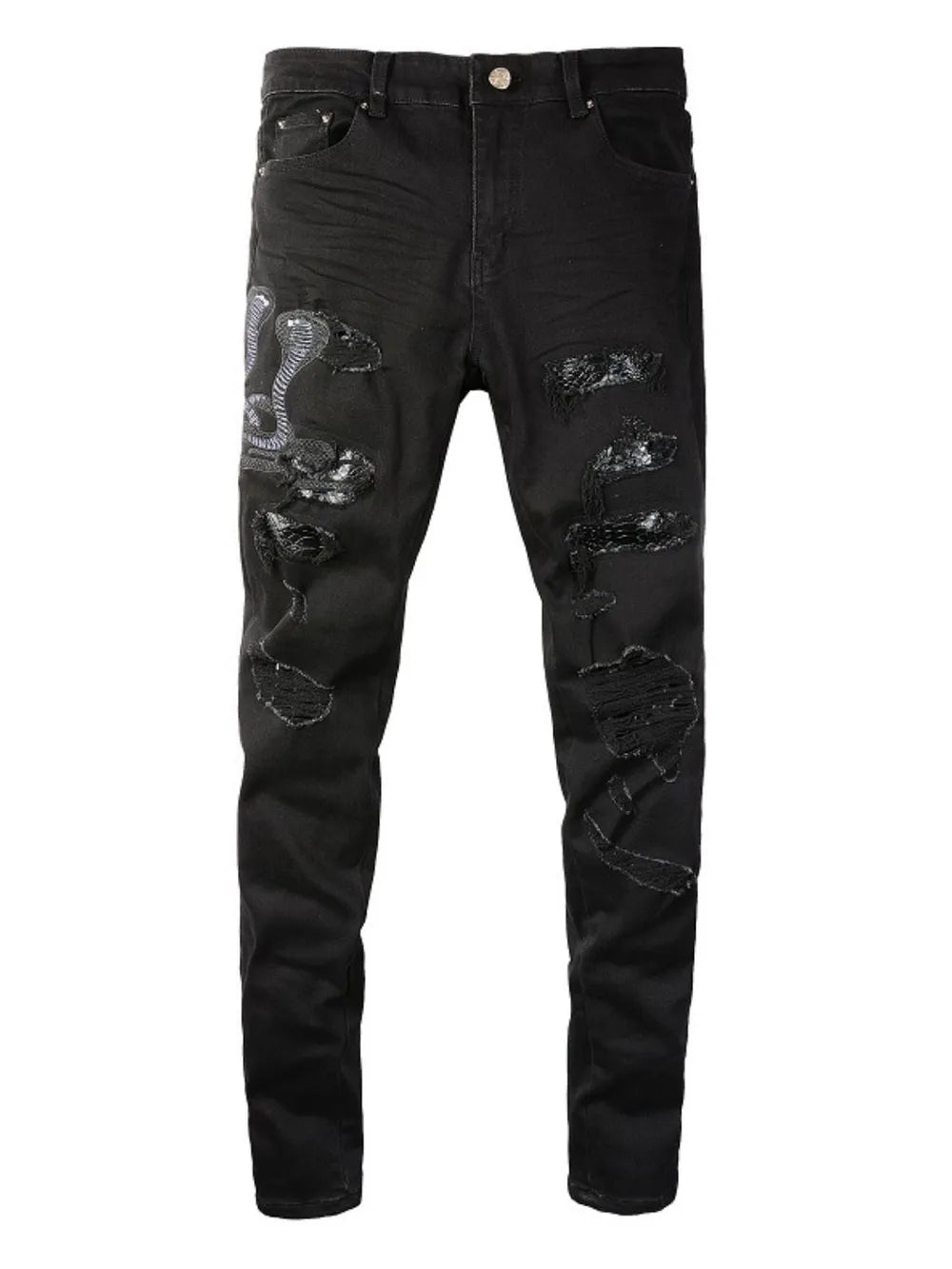 Jeans Slim Serpente Ricamato