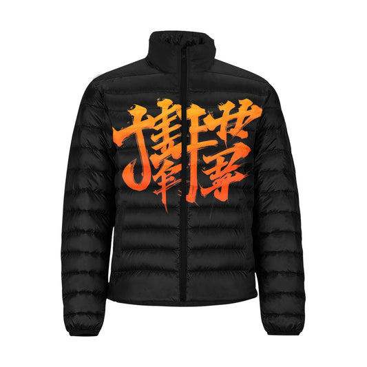 Giacca Bomber Uomo Collezione JSports Mono H18 Black-Orange JSHUB – Base Nera Stampa Centrale Arancio Fluo Sfumato