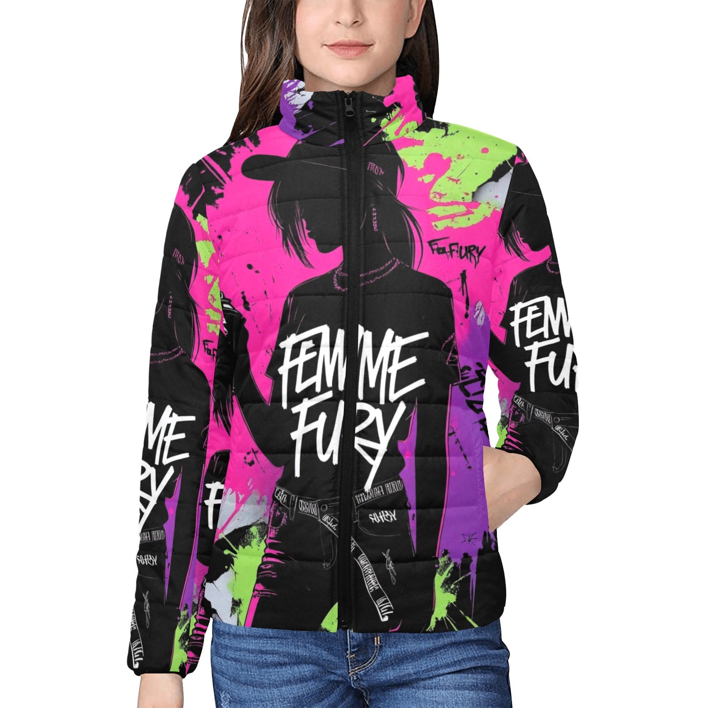 Giacca imbottita donna Femme Fury colletto rialzato