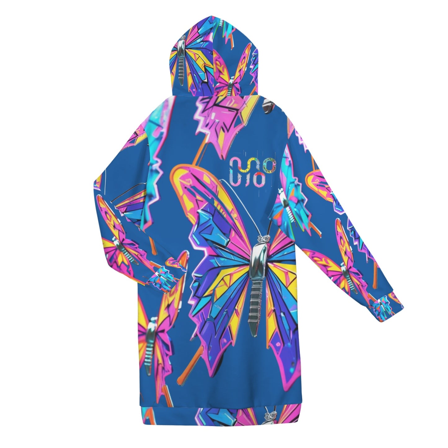 Giacca felpa donna con cappuccio e zip Wings of Noise stampa all-over – 10 varianti colore