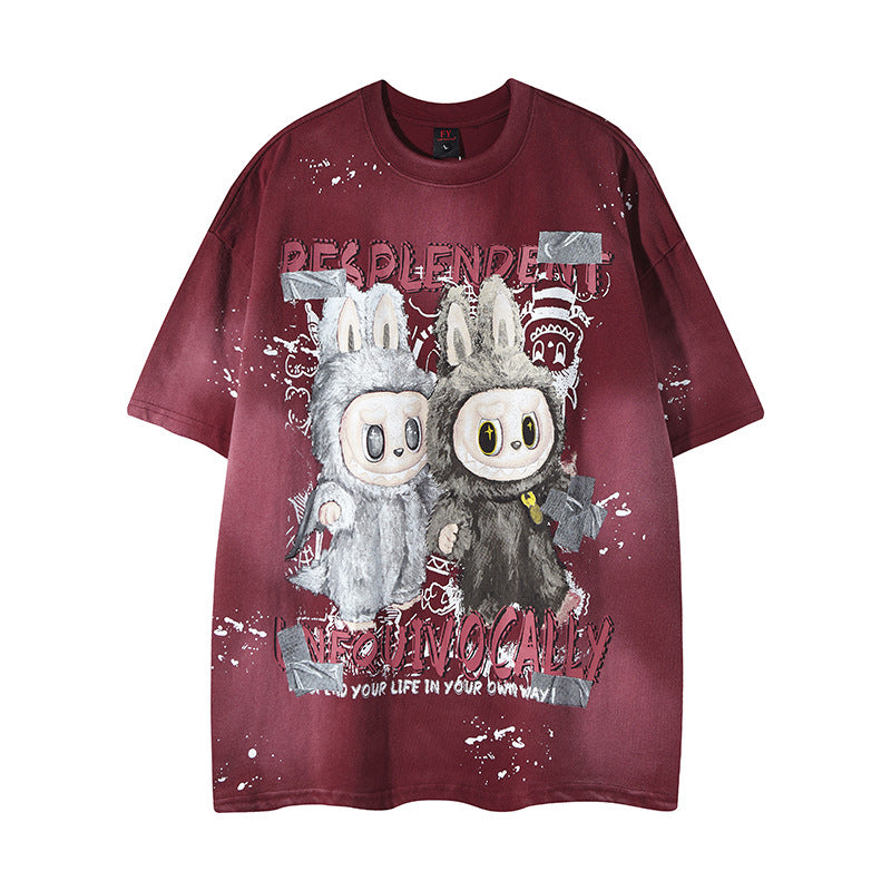 T-shirt Cartoon Letter Spray