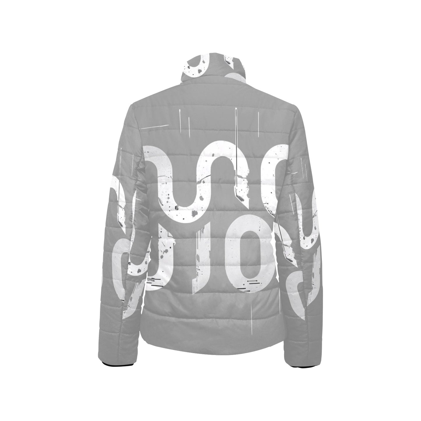 Giacca imbottita donna Dark Grey Concrete Echoes “Urban Static” colletto rialzato