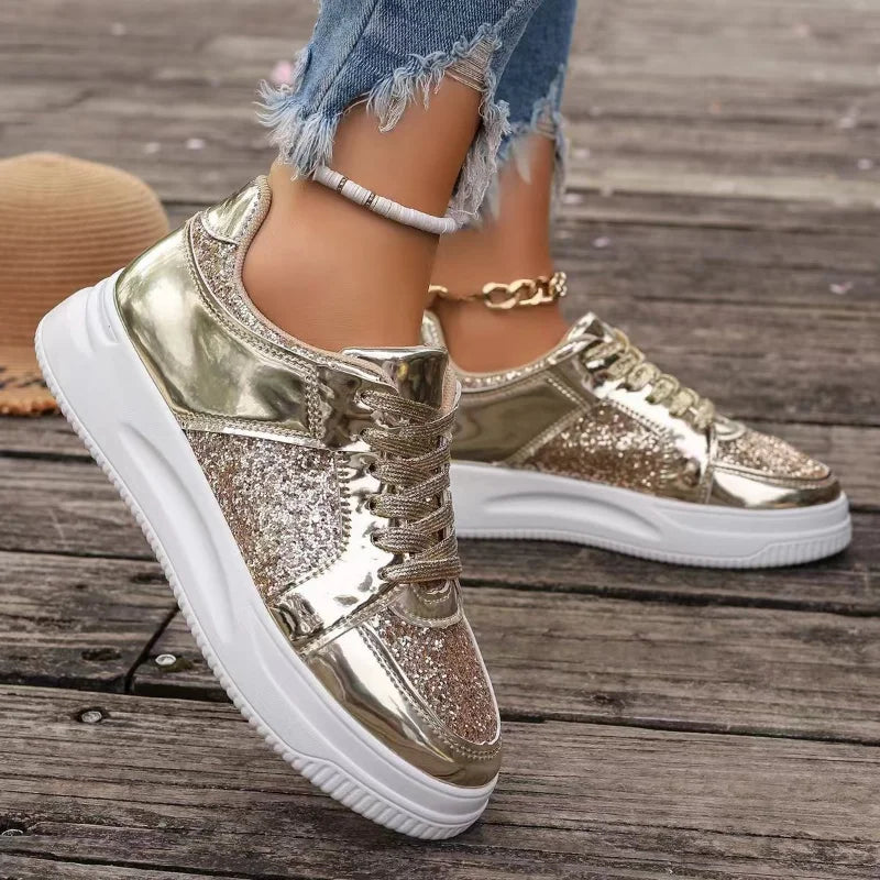 Sneaker Glitter Plateau