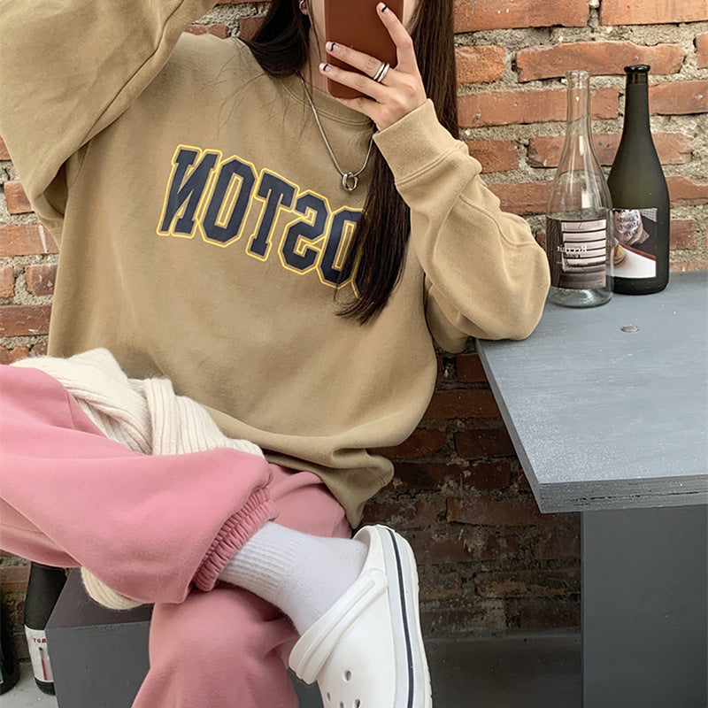 JSHUB Felpa Boston Casual Sweatshirt Donna