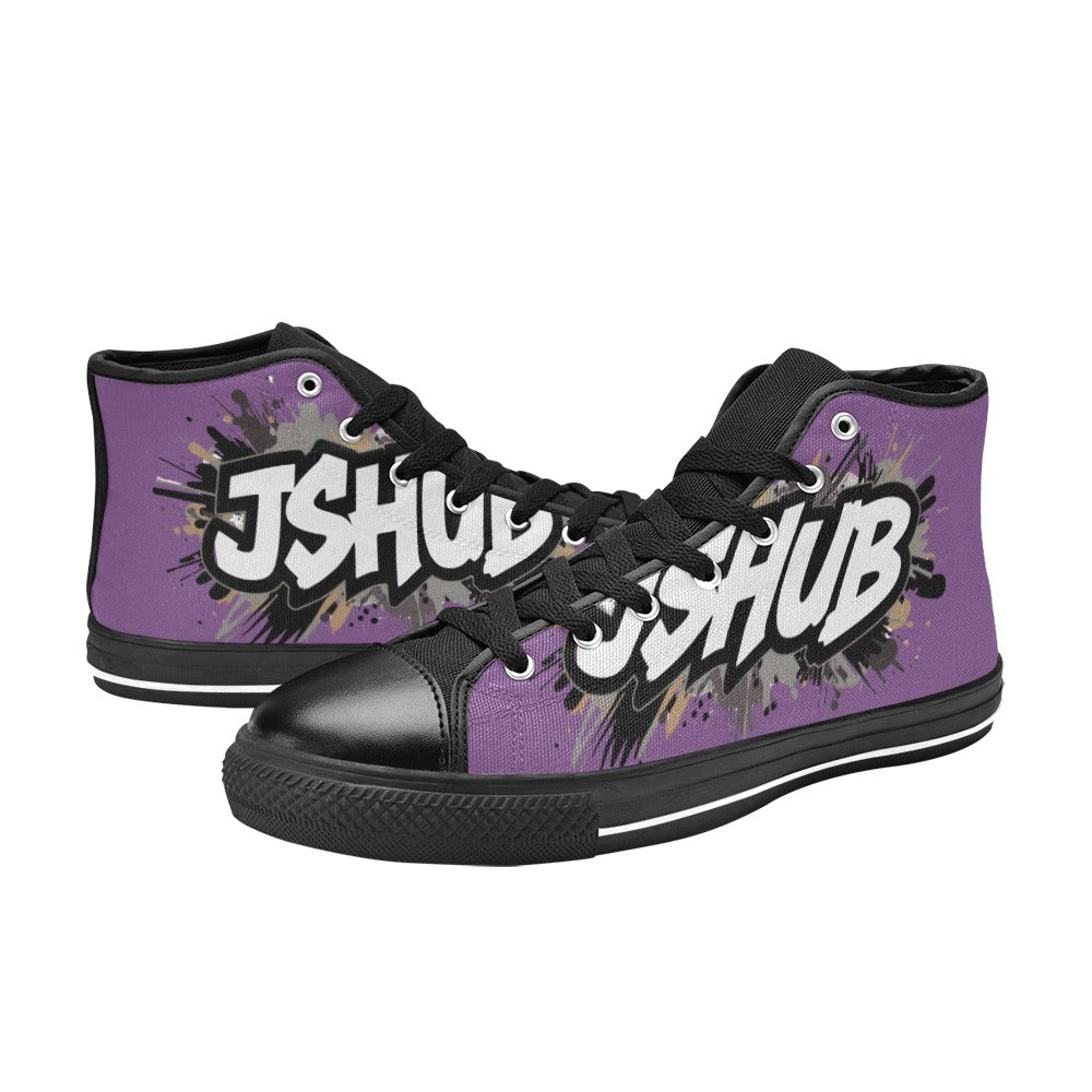 Scarpe Alte da Donna in Tela Urban JSHub Graffiti Dark – Design Esclusivo