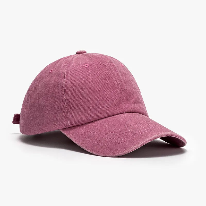 Cappellino da baseball rosa lavato in cotone con tesa curva
