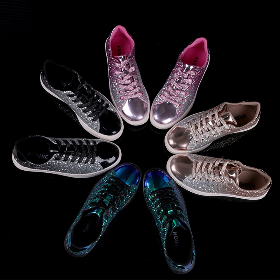 Sneakers Donna Bling Rush – Glitter Flat Shine