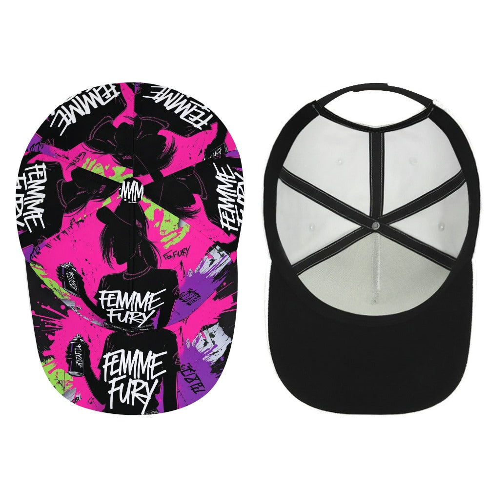 Cappello Baseball Donna FEMME FURY –  Nero Graffiti
