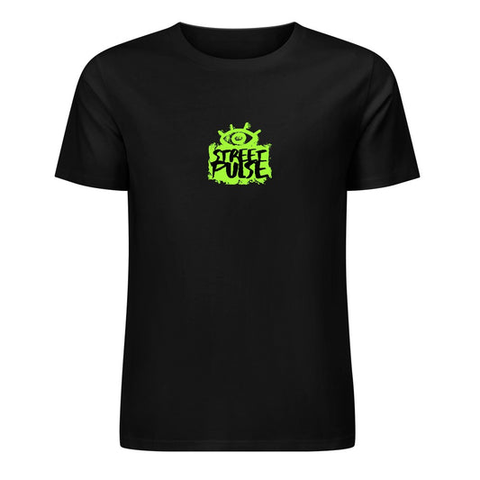 T-shirt uomo “JS Street Pulse” – Nera con logo verde lime