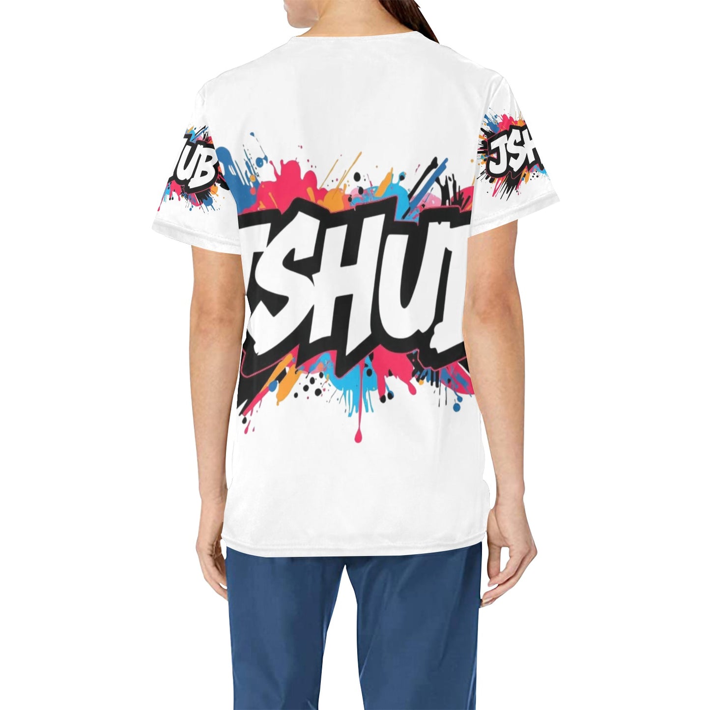 T-shirt Scrub Unisex JSHub Logo Multicolor All-Over – Urban Style 2025
