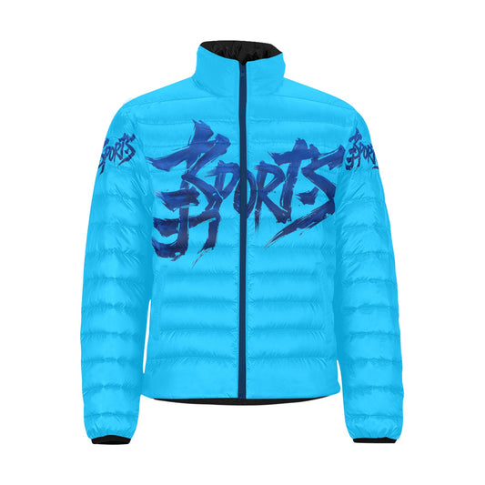 Giacca Bomber Uomo Collezione JSports Momo K46 Ocean Drift ArmTag JSHUB – Base Deepsky Blu con Stampa e Tag Spalle Blu Scuro Sfumati