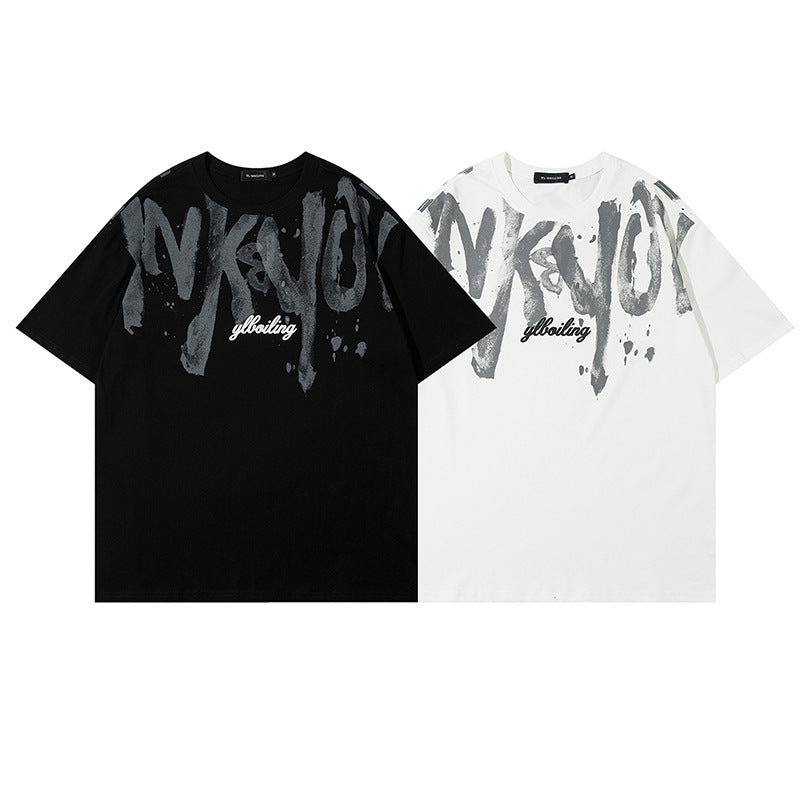 T-shirt Digital Letter Casual