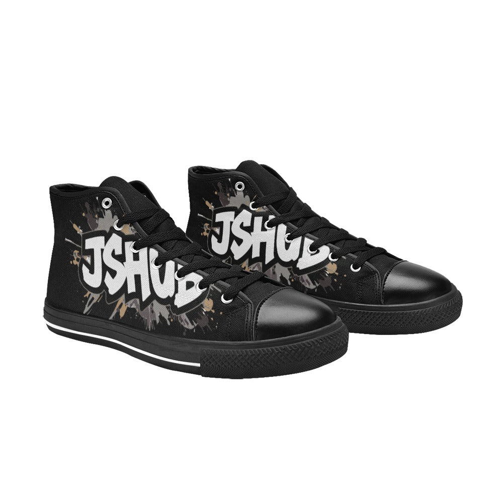 Scarpe Alte da Donna in Tela Urban JSHub Graffiti Dark – Design Esclusivo