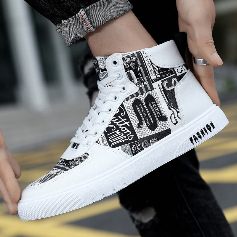 Scarpe Graffiti High Top Uomo Autunno