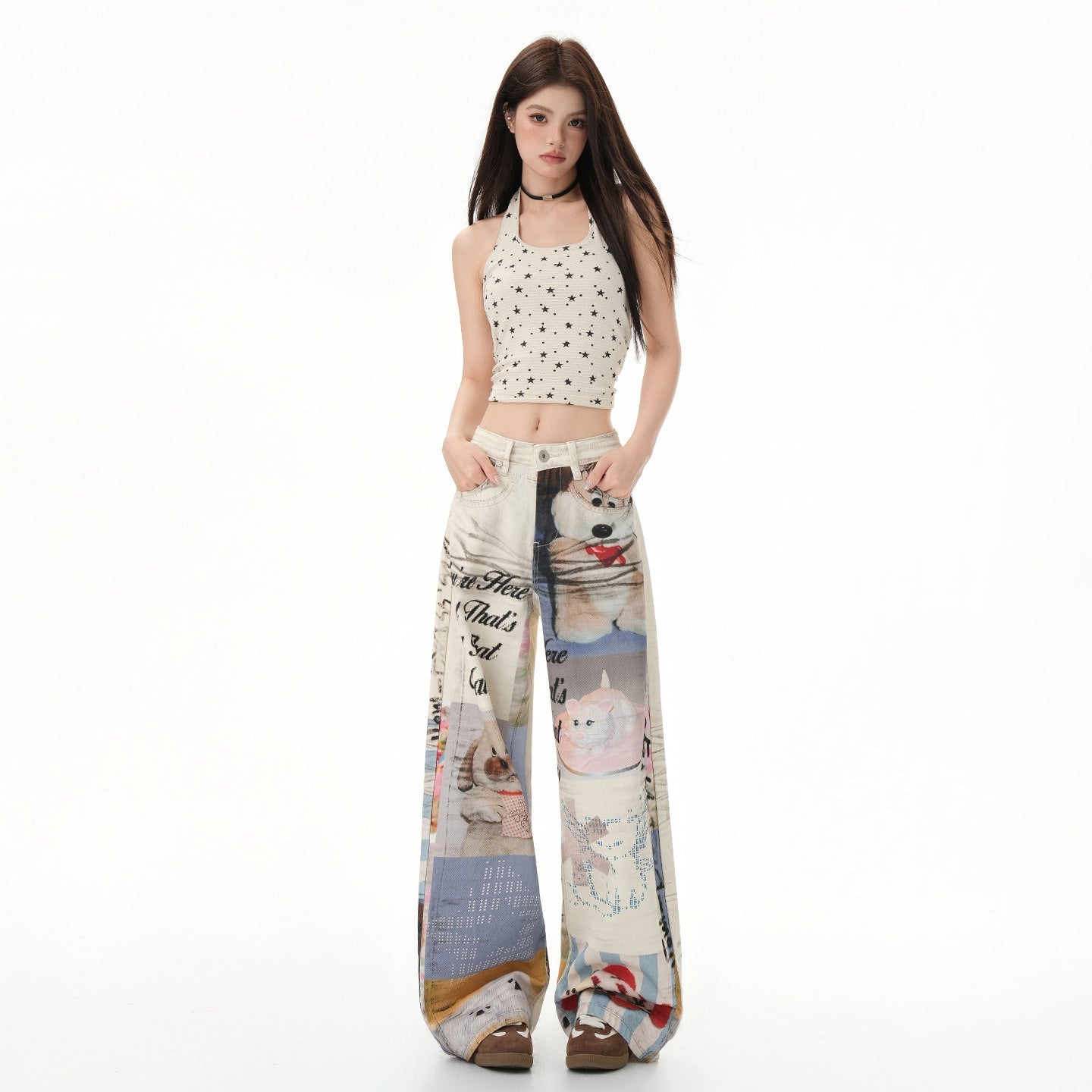 Jeans donna Graffiti Muse Wide Leg