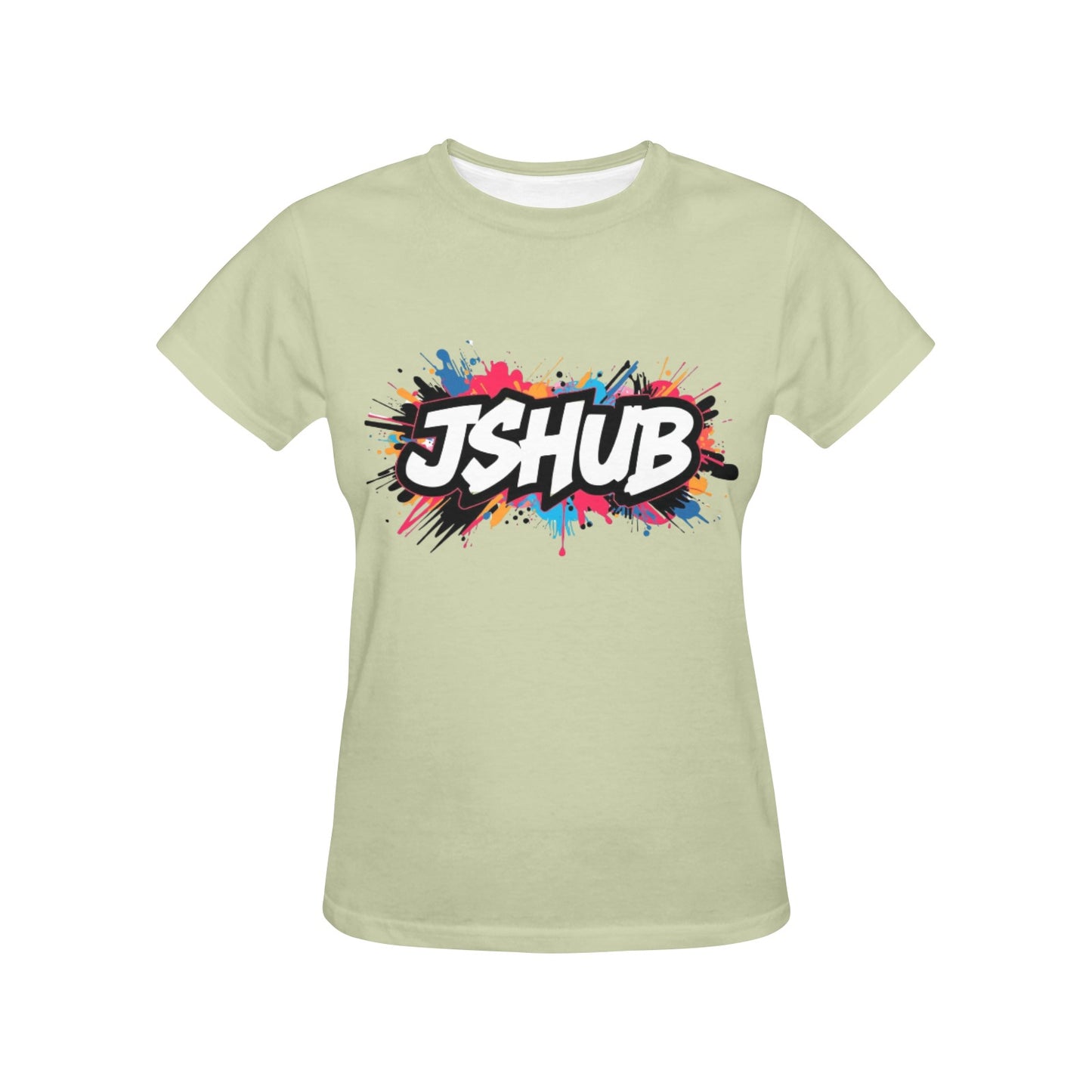 T-shirt Donna JSHub Girocollo Elegante – Stampa All-Over Urban Style