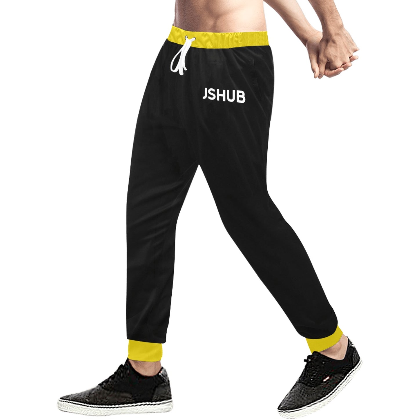 JS HUB Motion Core Pants Uomo Streetwear Nero Calf Graphic