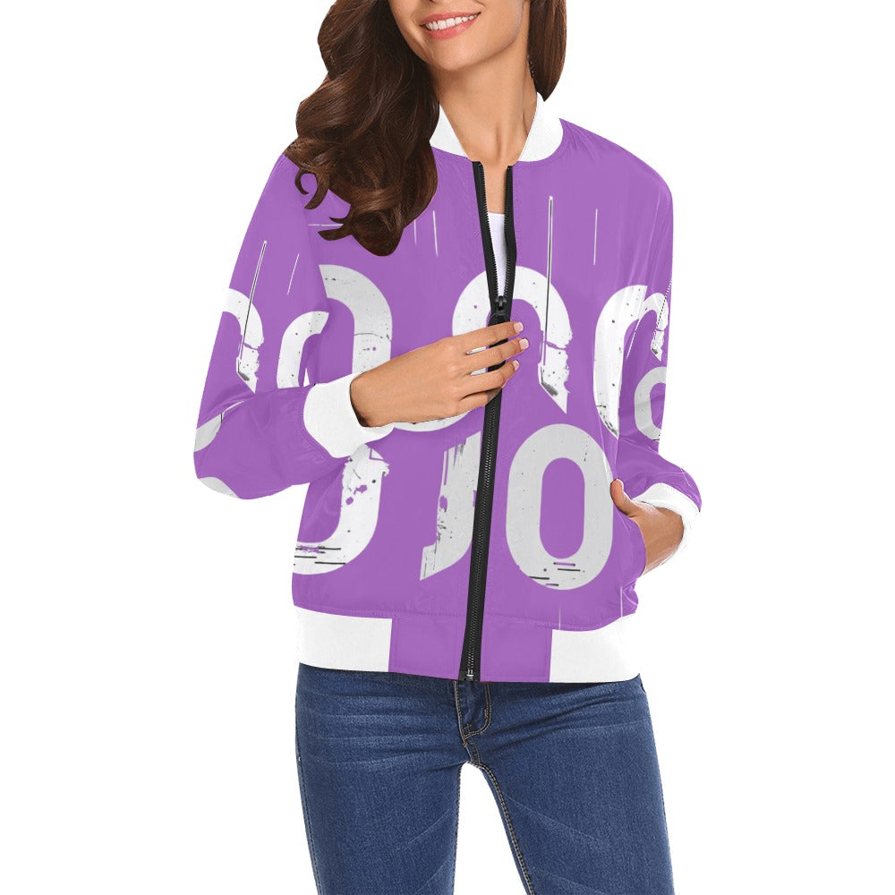 Bomber donna Concrete Echoes Urban Static viola logo all-over streetwear