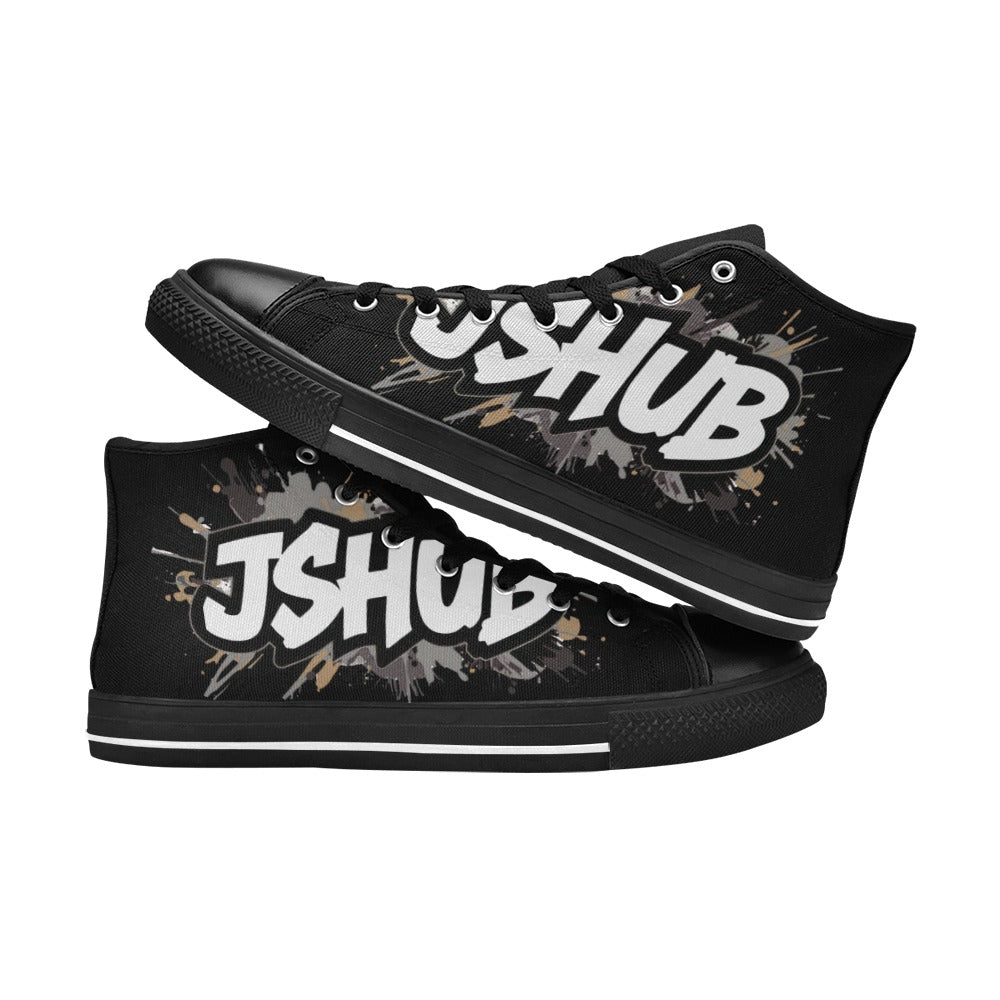 Scarpe Alte da Donna in Tela Urban JSHub Graffiti Dark – Design Esclusivo