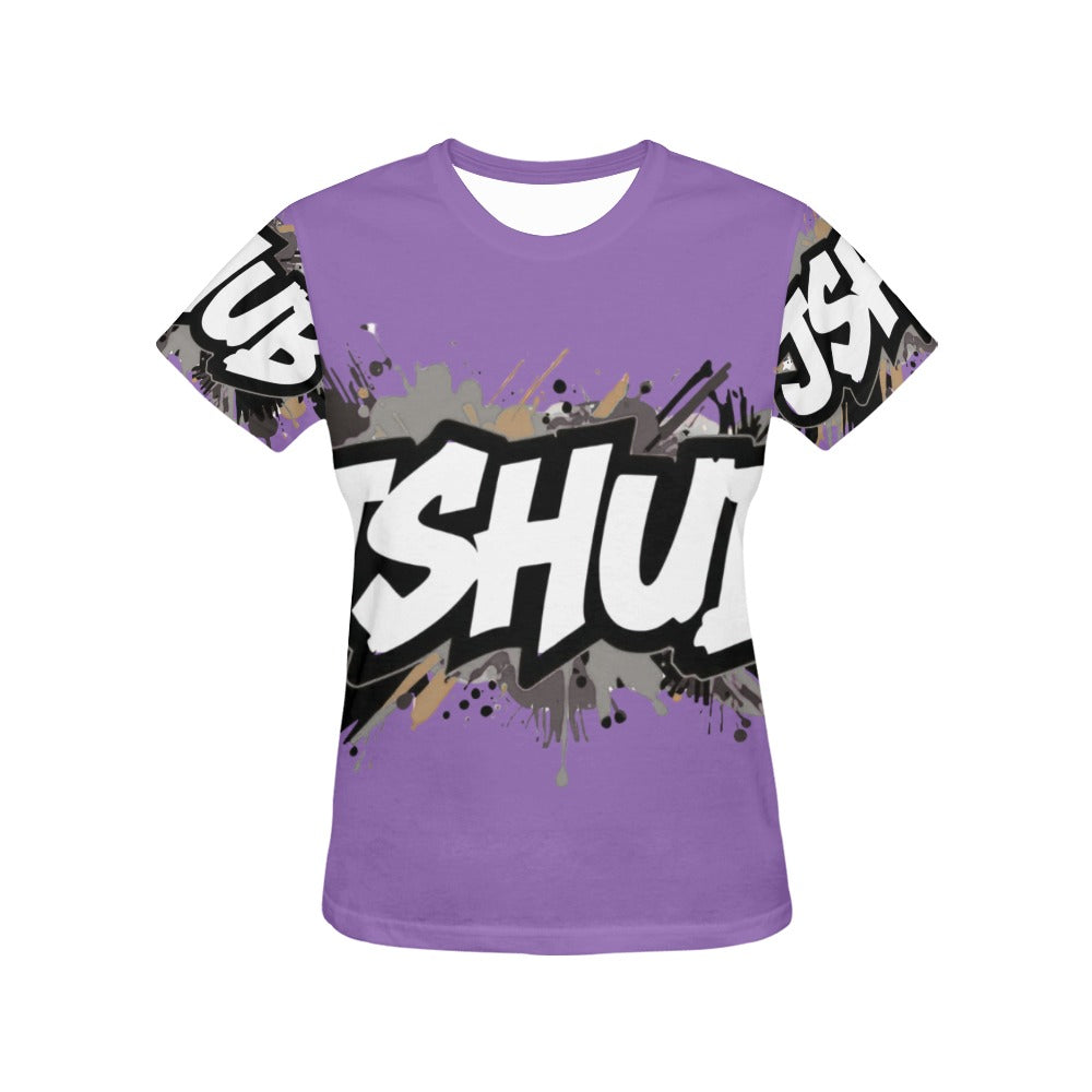 T-shirt Donna JSHub Urban Streetwear Graffiti Monochrome – Stampa All-Over