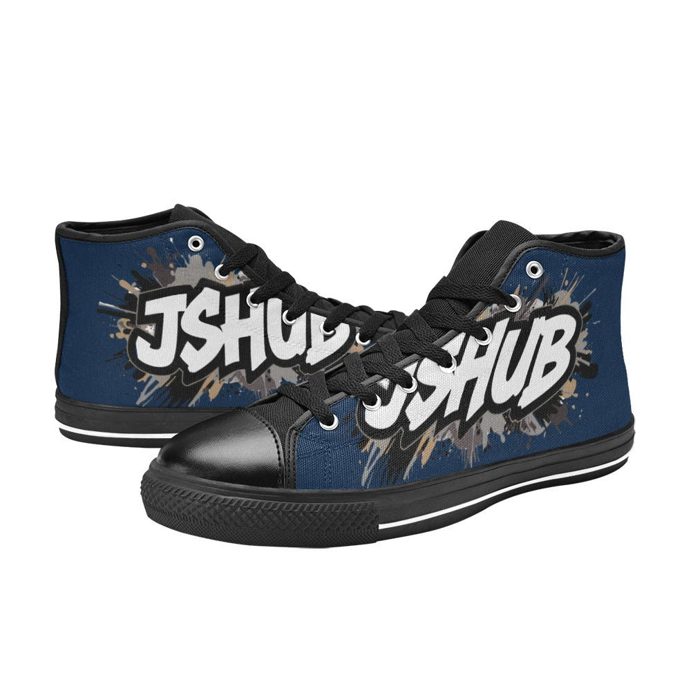 Scarpe Alte da Donna in Tela Urban JSHub Graffiti Dark – Design Esclusivo