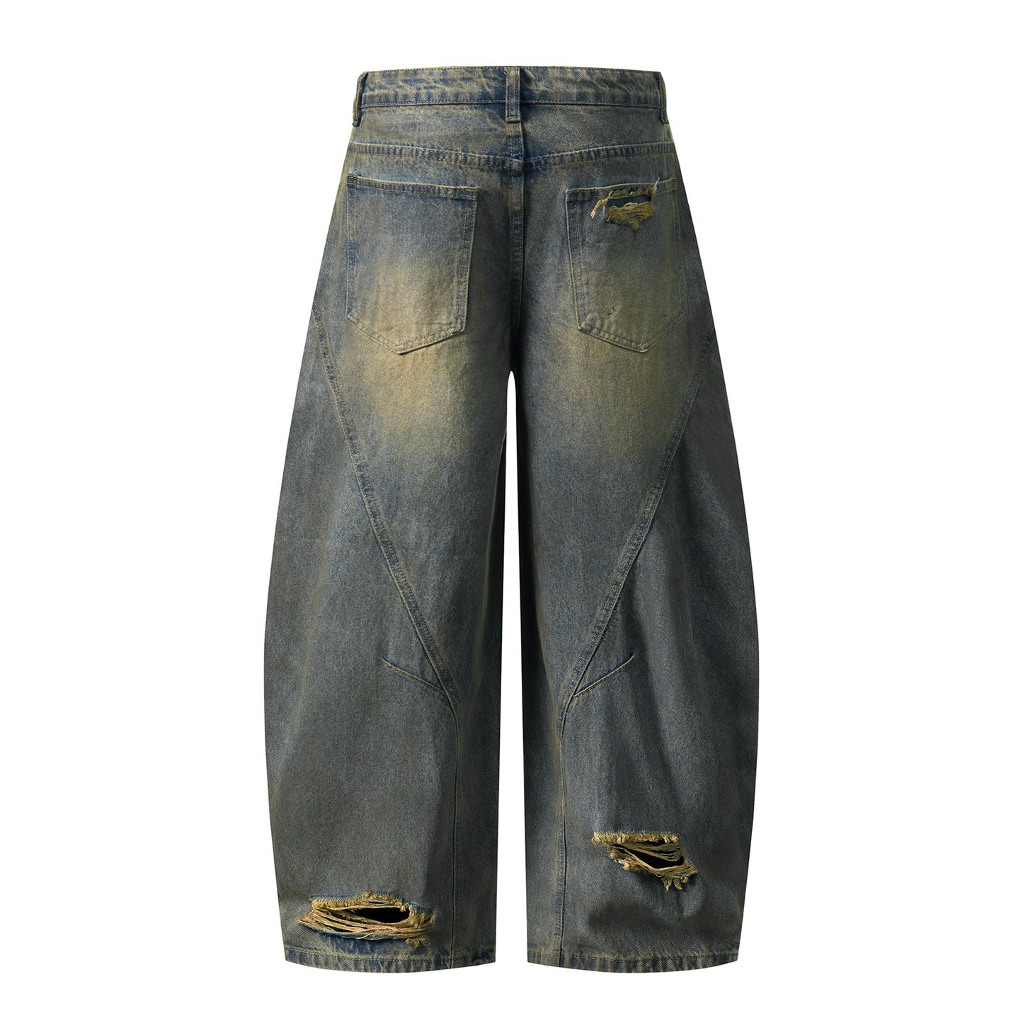 Bermuda “Vintage Scratch” denim lavato e distressed