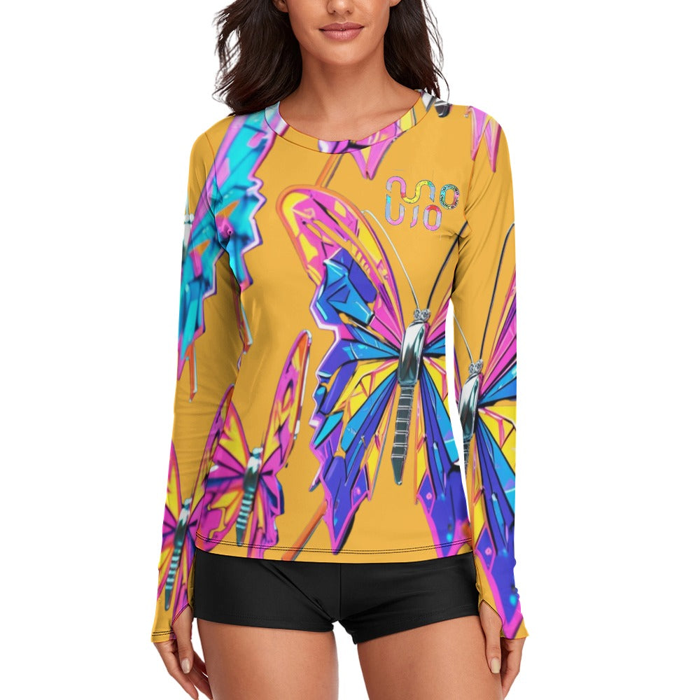 Maglietta donna Wings of Noise maniche lunghe protezione UV – 10 varianti colore