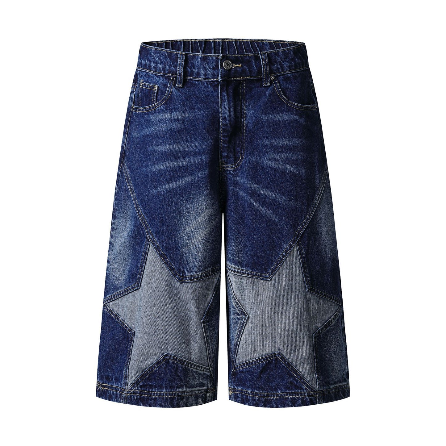 Bermuda “Star Fade” denim 7/8 patchwork retrò