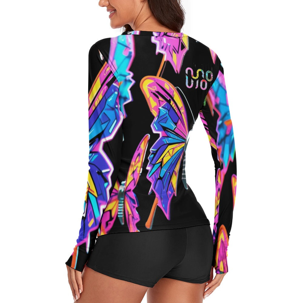 Maglietta donna Wings of Noise maniche lunghe protezione UV – 10 varianti colore