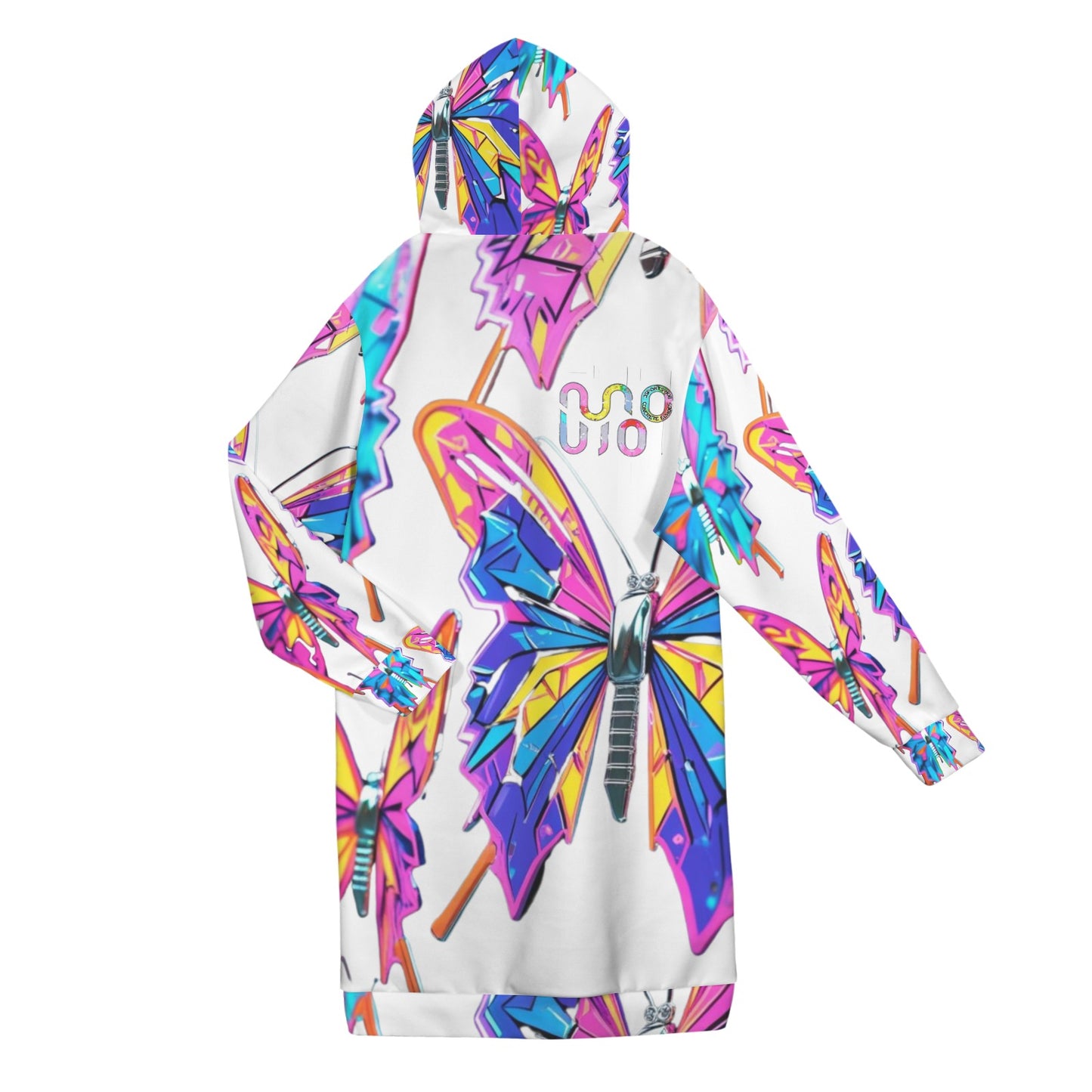Giacca felpa donna con cappuccio e zip Wings of Noise stampa all-over – 10 varianti colore