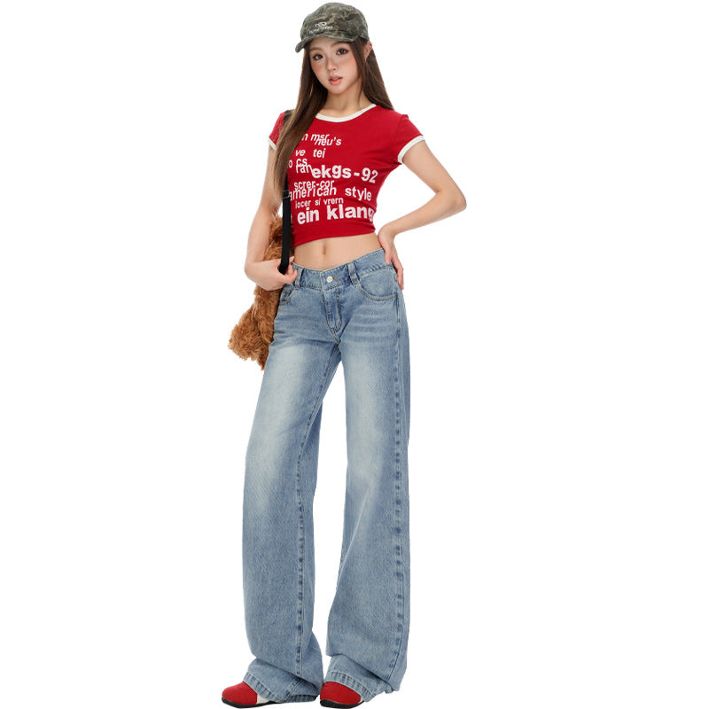 Jeans donna FlowDrape Straight Tromba