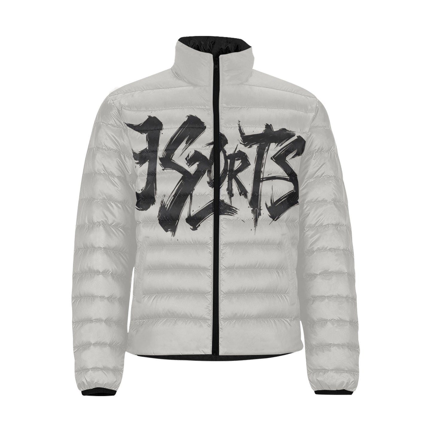 Giacca Bomber Uomo Collezione JSports K24 Ash Drift JSHUB – Base Grigia con Stampa Nera Centrale