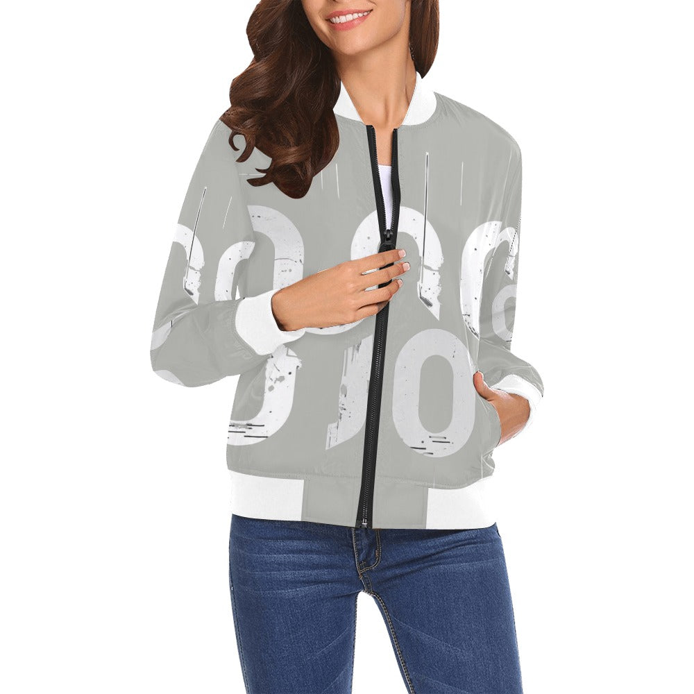 Bomber donna Concrete Echoes Urban Static dark grey logo all-over streetwear
