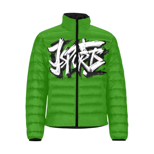 Giacca Bomber Uomo Collezione JSports K19 Mint Shadow JSHUB – Base Verde Scuro Stampa Bianca Centrale