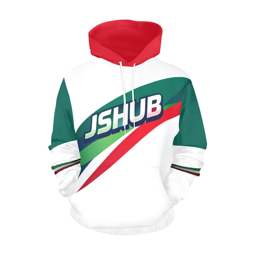 Felpa Italy Uomo Bianca Cappuccio JSHUB Tricolore Winter Nation 2026 Streetwear